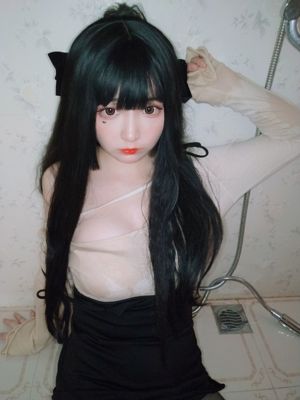 [Photo de cosplay] Beauté bidimensionnelle Furukawa kagura-bathroom wet body black silk